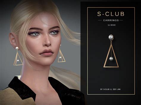 Sims 4 — S Club Ts4 Ll Earrings 202102 By S Club — The Triangle