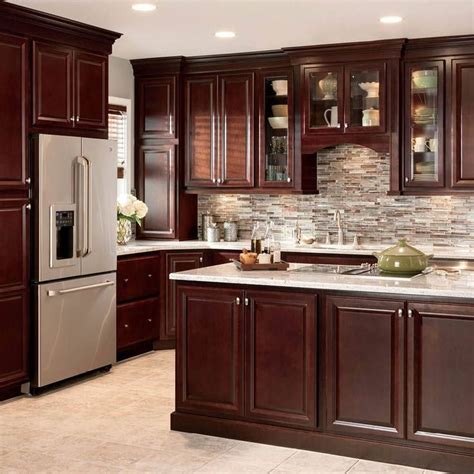 10 Elegant Dark Cherry Kitchen Cabinets In 2021 Cherry Wood Kitchen Cabinets Luxury Kitchen