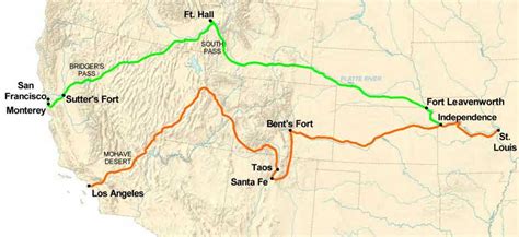 Figure 4 3 Map Showing The California Trail Green And The Old