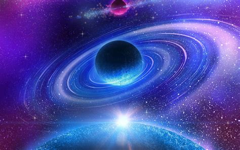Space Star Galaxy Nebula Sunlight Planet Rings