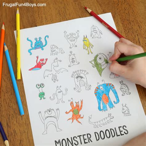 Monster Doodles Drawing Ideas For Kids Frugal Fun For Boys And Girls