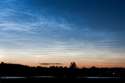 Noctilucent Clouds At Night Sky Stock Image Image Of Phenomenon