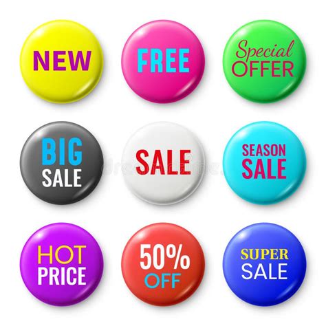 Sale Badges Buttons Special Offer Shop Button Red New Badge And
