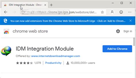 I don't see idm integration module extension in the list of extensions in chrome. How to install IDM Extension in Chromium-based Microsoft ...