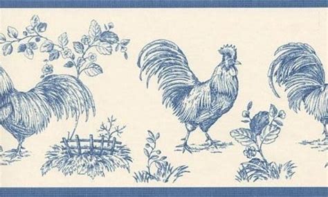 Check spelling or type a new query. Wallpaper Border Country Rooster Toile Blue on Cream | eBay