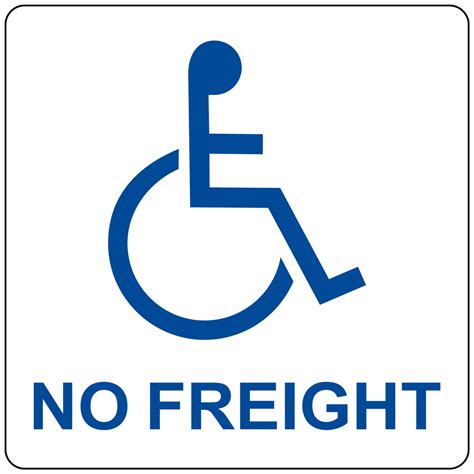 No Freight Sign With Ada Wheelchair Rre 27702blueonwhite