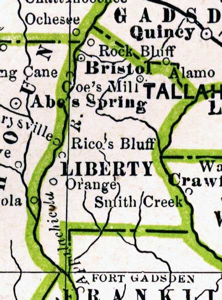 Map Of Liberty County Florida 1886