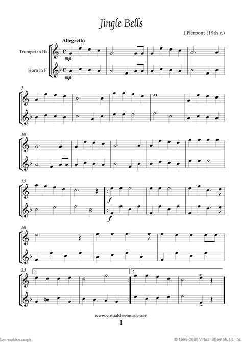 easy trumpet  horn duets sheet  songs carols
