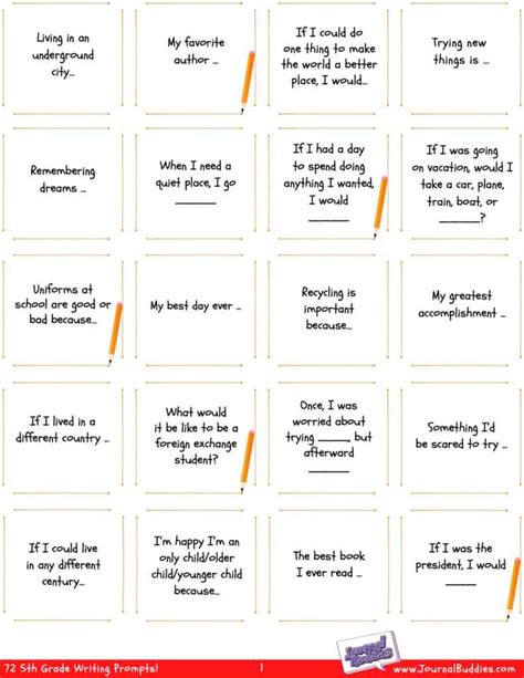 Writing Prompts For 5th Graders