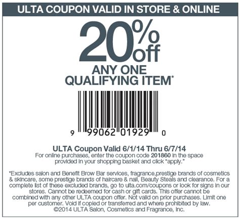 Pinned June 2nd 20 Off A Single Item At Ulta Or Online Via Promo