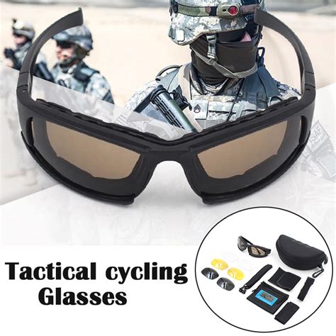 4 Lens Daisy X7 Glasses Cycling Shooting Eyewear Outdoor Sports Shades Polarized Sunglasses