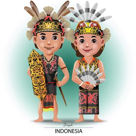 Illustration About Vector Illustration Dayak Or Kalimantan Traditional Cloth Illustration Of