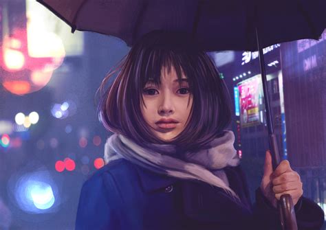 2500x1768 Asian Girl Umbrella Hd Artwork Digital Art Artist Coolwallpapers Me