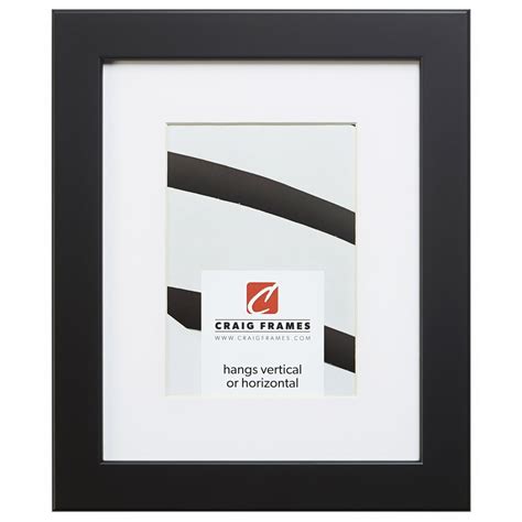 Craig Frames 26273 20x20 Inch Black Satin Picture Frame Matted For A