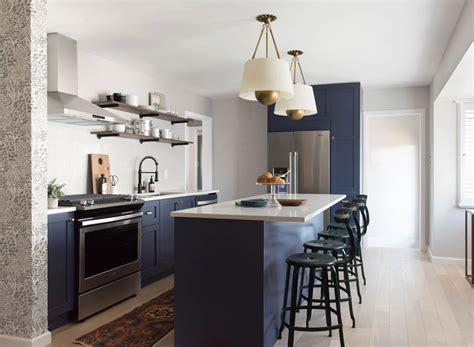 A diy kitchen reno featuring blue ikea cabinets. This Bungalow Renovation Will Make You Want a Navy Blue ...