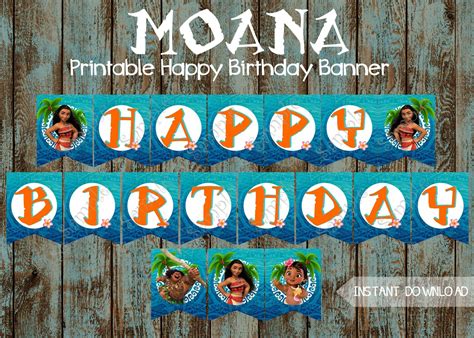 free printable moana banner free printable