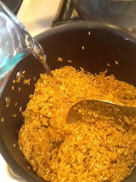 Add rice to the pot, stirring to coat. Make Spanish Yellow Rice | Recipe | Cooking recipes, Food ...
