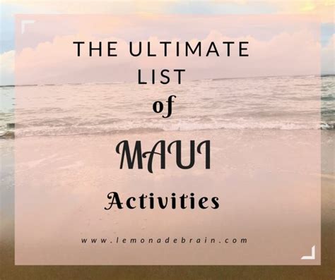 Maui The Ultimate Activity Guide Lemonade Brain