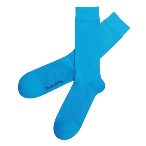 Cool Blue Plain Socks Casual Design My Sock Factory