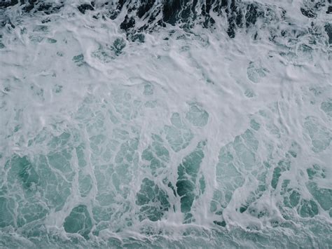 Aerial View Photo Of Ocean Waves Hd Wallpaper Wallpaper Flare