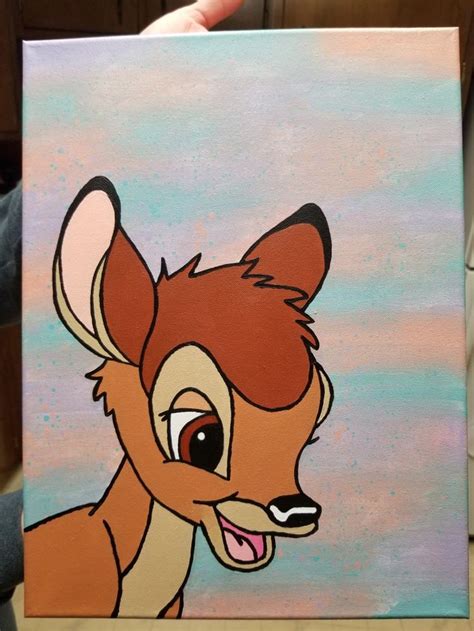 Bambi Acrylic Painting Disney Canvas Art Disney Canvas Paintings