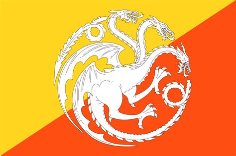 Flag Of Bhutan With Targaryen Dragons Rvexillology