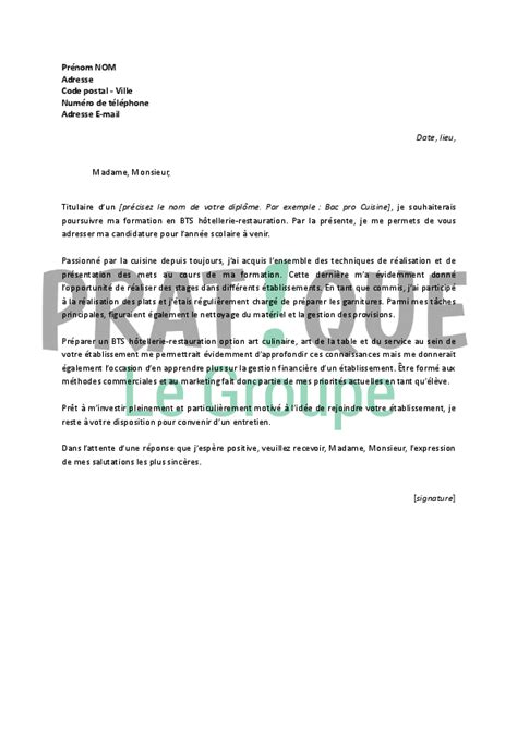 Modele lettre de motivation restauration collective ...