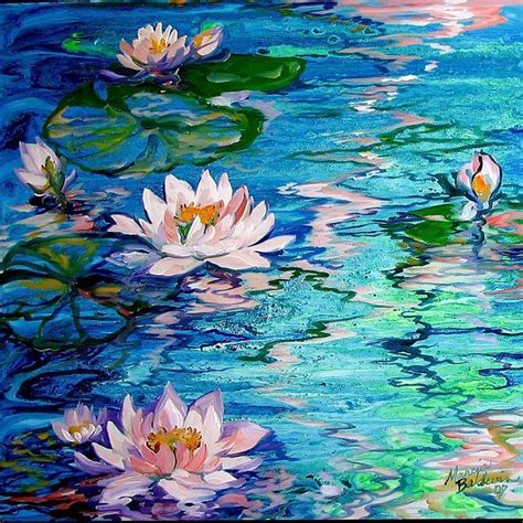 Lily Pond Water Lilies Painting Pond Painting Lily Painting