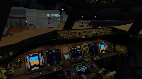 Boeing 777 cockpit stock photos and images. PMDG Boeing 777-200LRX nightime cockpit by HYPPthe on ...