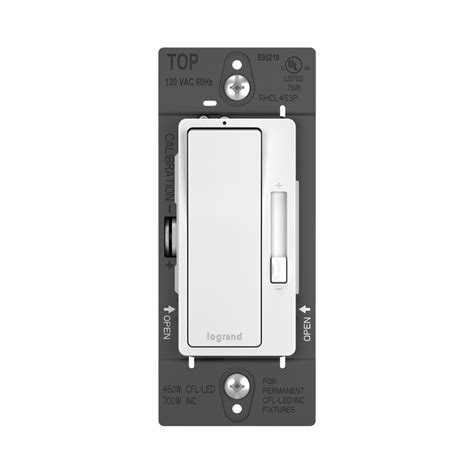 Pass And Seymour Rhcl453pw Radiant Cflfed Single Pole3 Way Dimmer 450w