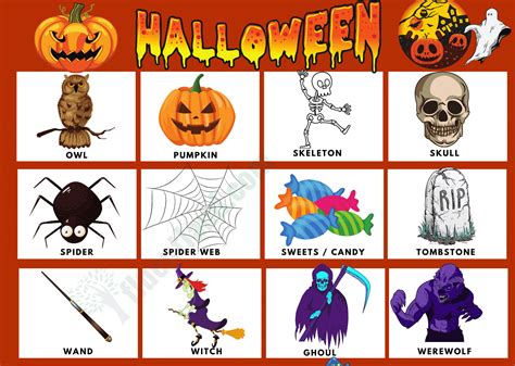 Halloween Vocabulary Word List Fluent Land