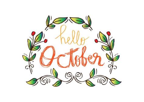 Hello October Illustrations Royalty Free Vector Graphics And Clip Art