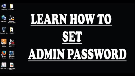 How To Set Admin Password Youtube