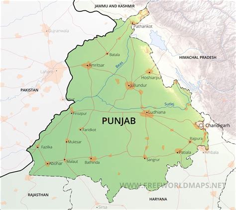 Physical Map Of Punjab Map Of Beacon