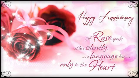 Download Happy Anniversary Sparkling Red Roses Wallpaper