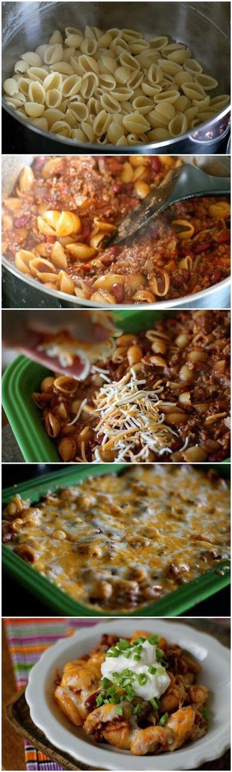Yummy with hot sauce and sour cream. Chili Pasta Bake | Recipe | Recipes, Cooking recipes ...