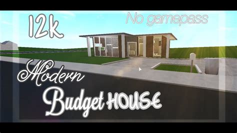Roblox Bloxburgmodern Budget House 12k Youtube