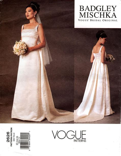 Sz 121416 Vogue Wedding Dress Pattern 2626 Badgley Etsy Vogue