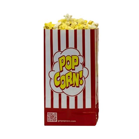 46 Oz Striped Single Ply Popcorn Bag Hometown Concessions