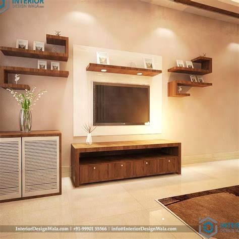 Simple Tv Unit Design With Closed Cab And Open Shelf By