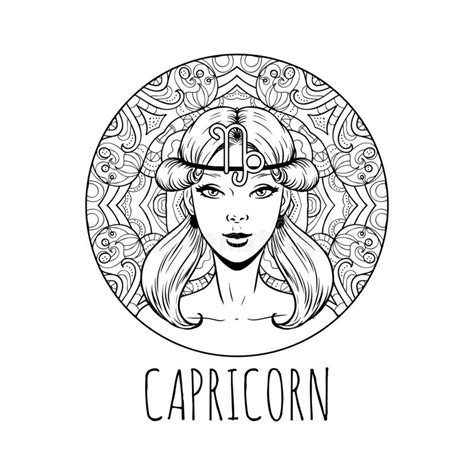 Capricorn Coloring Page Stock Illustrations 92 Capricorn Coloring