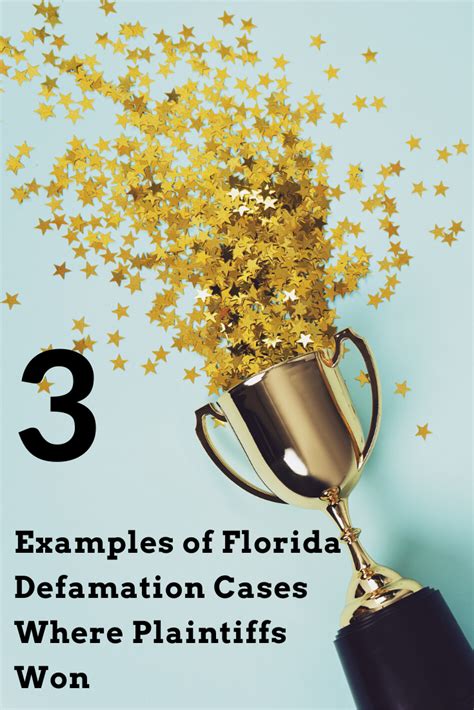 Any person republishing a defamatory statement is also responsible to make. 3 Examples of Florida Defamation Cases Where Plaintiffs ...