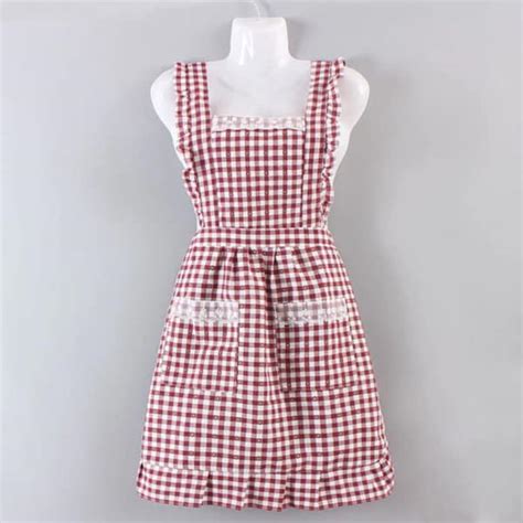 Red Gingham Apron Etsy