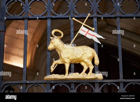 Agnus Dei Lamb And Cross And St Georges Cross Flag Symbol Temple