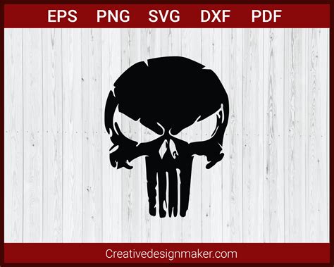 Distressed American Punisher Skull Svg Cricut Silhouette Dxf Png Eps