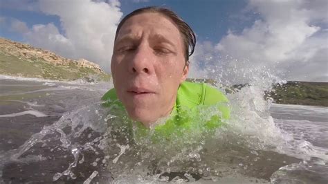 Surfing Ghajn Tuffieha Malta January 2015 Youtube