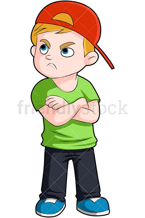 See more ideas about clip art, kids clipart, clipart boy. Upset Young Boy With Arms Crossed Cartoon Vector Clipart ...