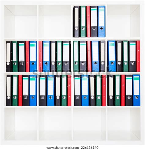 File Folders Standing On Shelves Office Stock Photo Edit Now 226136140