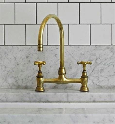This hot selling gold faucet specially deign to use as kitchen sink faucet which has full brass body and long neck with single handle. Brass is Back! — Rebecca Hay Interior Design