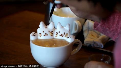 日本超萌3d咖啡拉花 可爱到令人难以入口